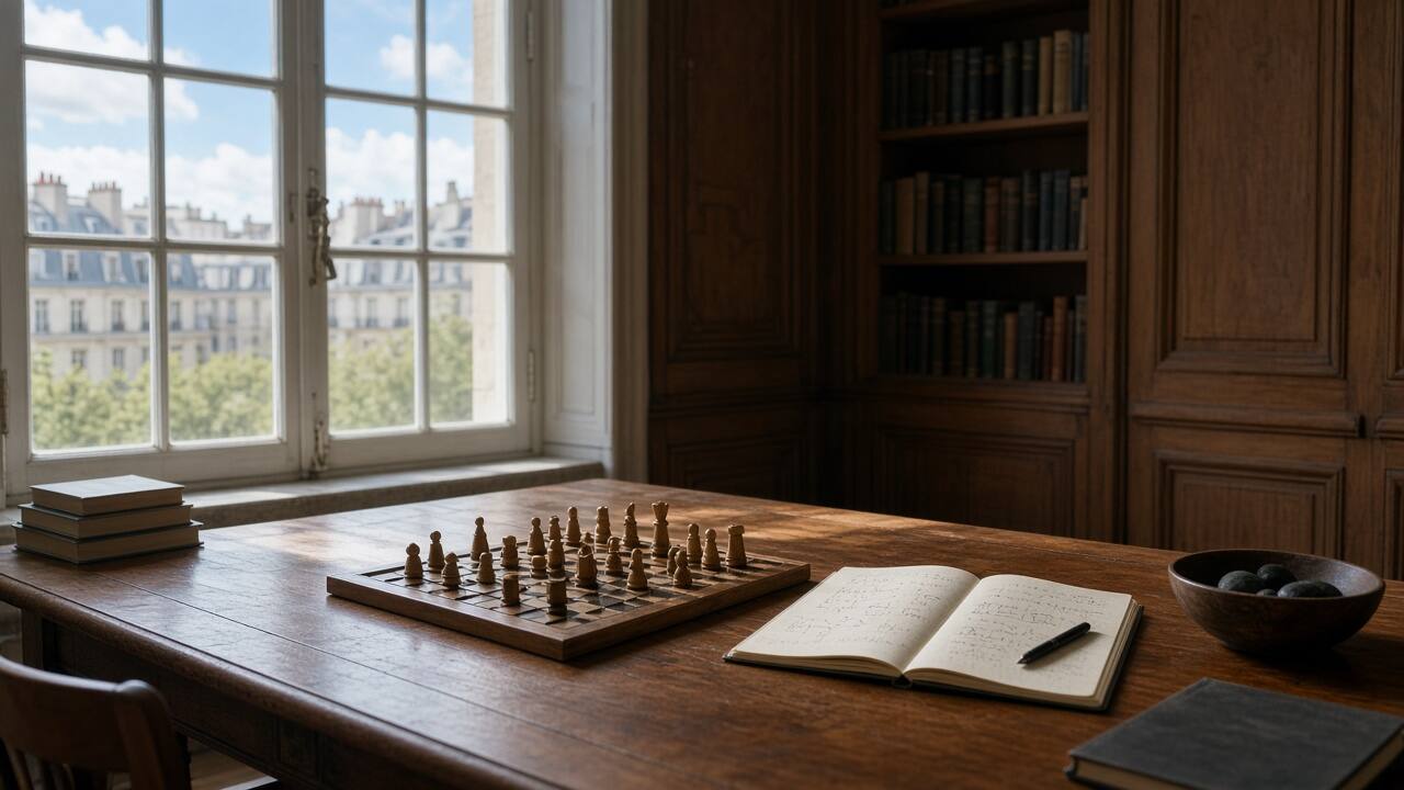 Atelier de lecture avec notes mathématiques et pièces de jeu